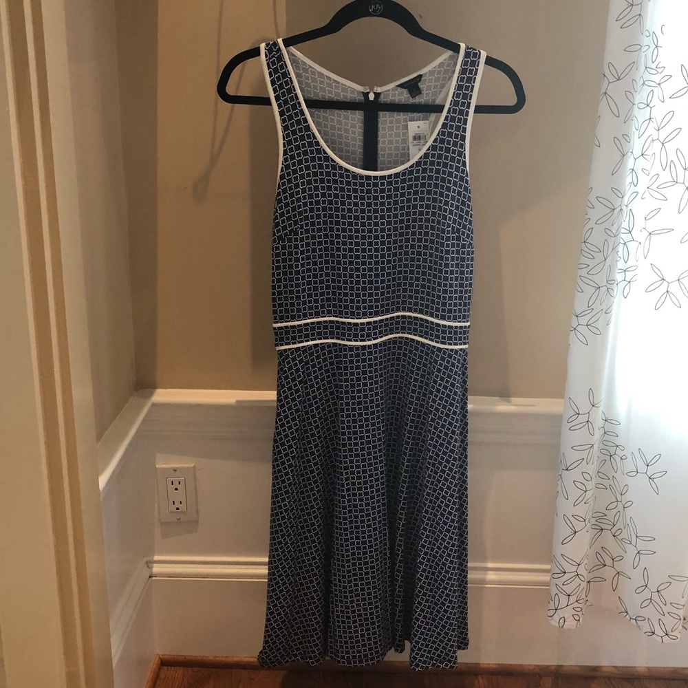Ann Taylor Navy & White Dress NWT
